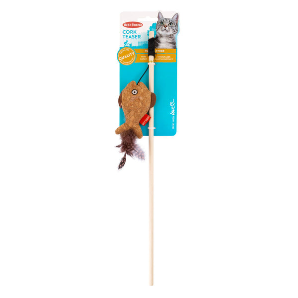 Best Friend Cork Teaser drillepind til katte, assorteret