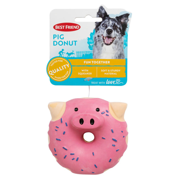 Best Friend Pig Donut latexleksak för hund