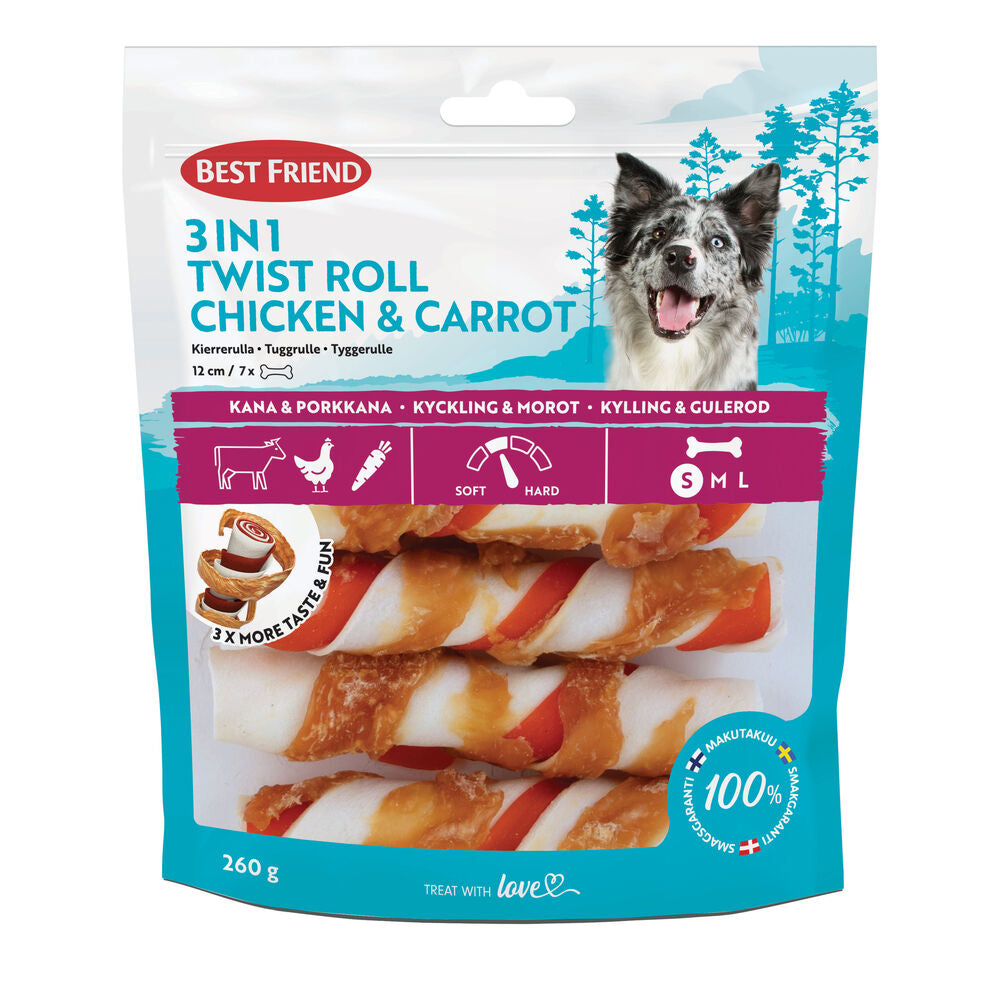 Best Friend 3in1 twist roll chicken & carrot 12 cm 7 pcs 260 g