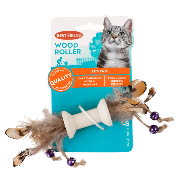 Best Friend Wood Roller cat toy, assortment