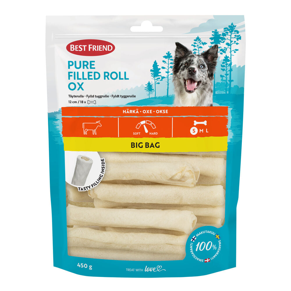 Best Friend Pure filled roll ox Big Bag 12 cm 18 pcs 450 g