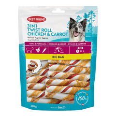 Best Friend 3in1 Twist Roll chicken & carrot Big Bag 12 cm 10 pcs 350 g