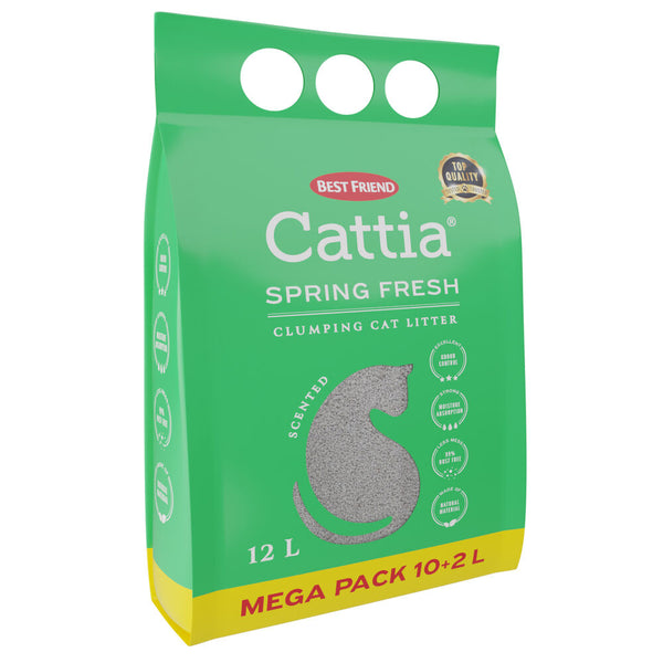 Best Friend Cattia Spring Fresh duftende klumpende hvid kattegrus 12 l