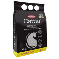 Best Friend Cattia Original paakkuuntuva valkoinen kissanhiekka 12 l