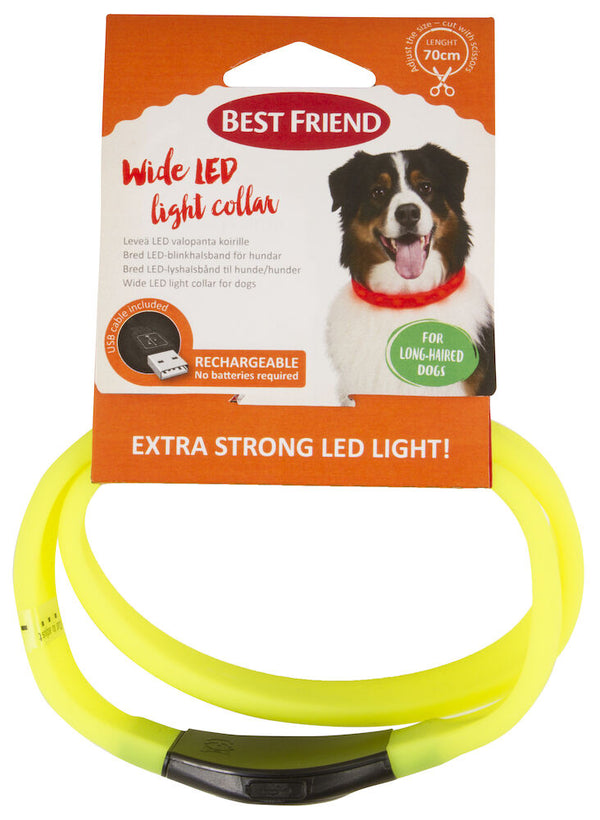 Best Friend bred LED-blinkhalsband för hund