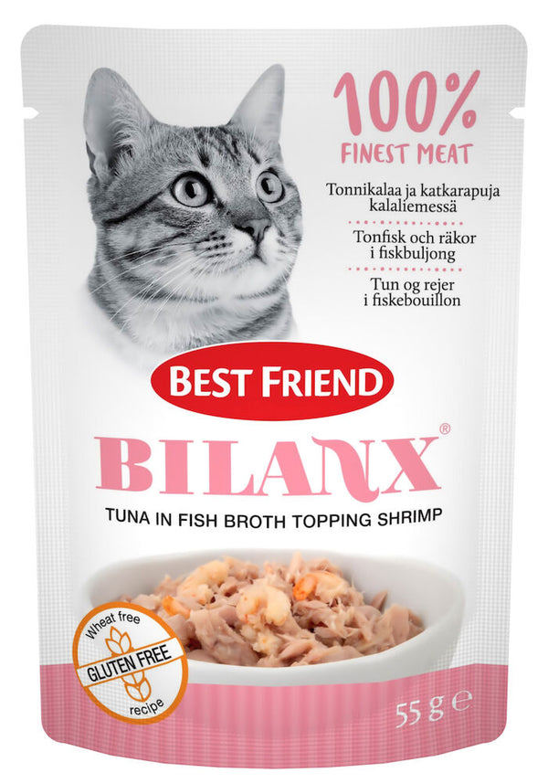 Best Friend Bilanx tonnikalaa ja katkarapuja kalaliemessä