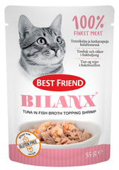 Best Friend Bilanx tuna in fish broth topping shrimp