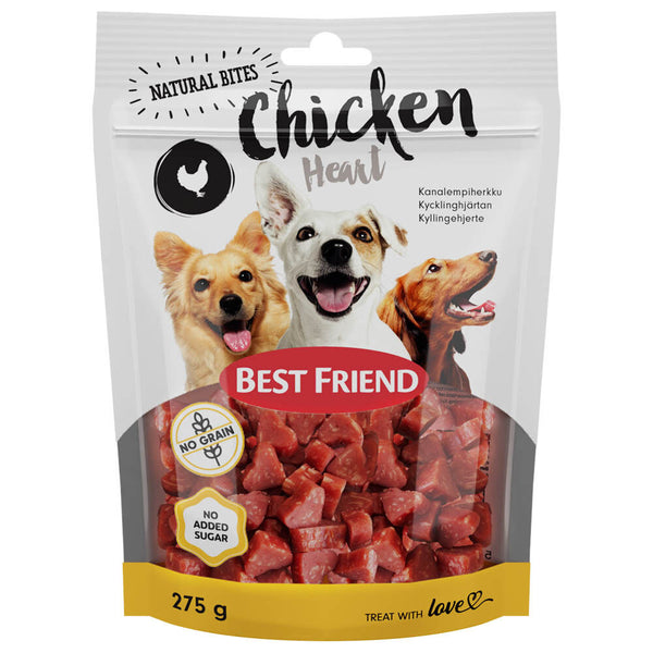 Best Friend Natural Bites kycklinghjärtan 275g