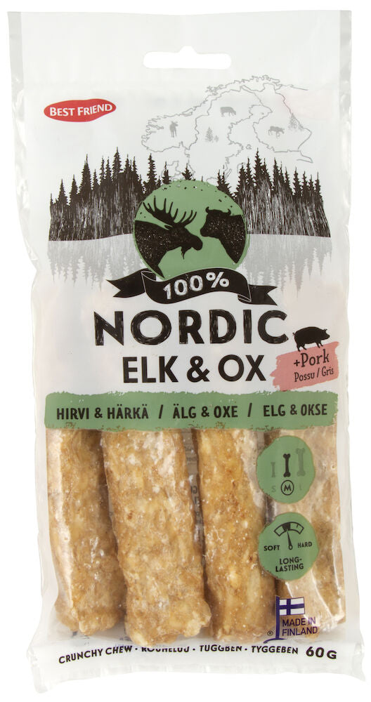 Best Friend Nordic Elk & Ox + Pork crunchy chew 4 pcs. 60 g